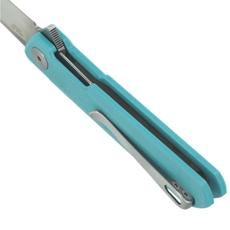 Bestechman Knife Mini Dundee Tiffany Blue G10, Stonewashed / Satin, Stonewashed / Satin D2 by Ostap Hel (BMK03C)