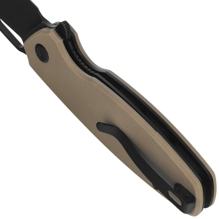 Nóż składany Kubey Tityus Tan G10, Blackwashed 14C28N (KU322U)