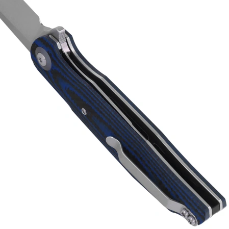 Nóż składany Bestech Ascot Blue Carbon Fiber/G10, Satin D2 (BG19C)