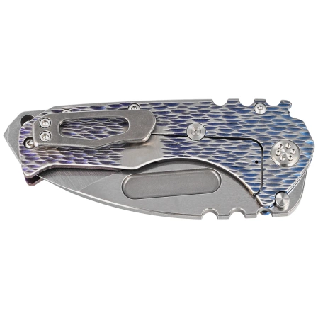 Medford Praetorian T DP Blue-Violet w/Silver ''Dragon Skin'' Titanium, Std HW/Clip, Tumbled S45VN by Greg Medford