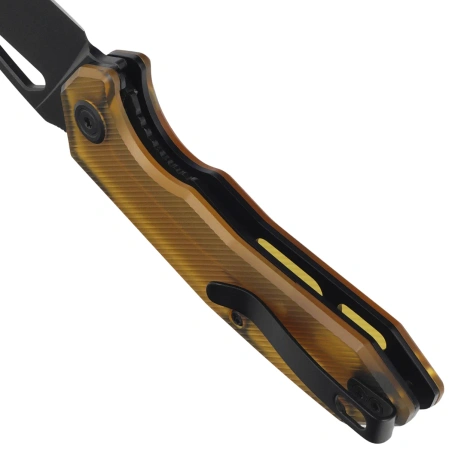 Kubey Coeus Knife Yellow Ultem, Blackwashed 14C28N (KU122T)
