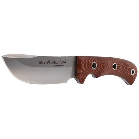 Muela Aborigen-12C Brown Canvas Micarta Knife, Satin X50CrMoV15 by Maykol Garcia