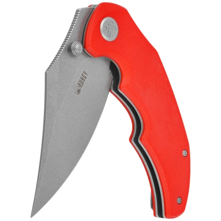 Kubey Ceto Knife Red G10, Beadblasted 14C28N by MUZI Design (KU181H)