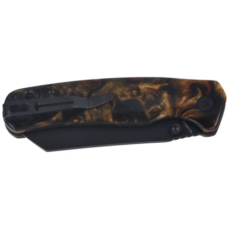 Bestechman Cicada's Wing-TL Knife Brown Resin, Black PVD 10Cr15CoMoV (BMK24-R-4)