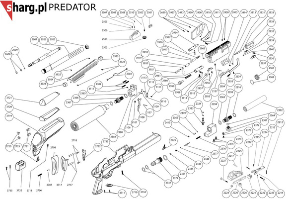 Lower tuning cartridge element for Hatsan Hercules, Predator, Nova airgun (2379HP)