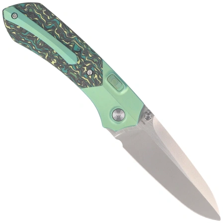 Nóż składany Remette Meteor Green Titanium/Carbon Fiber, Pearlescent M390 (RTPT-CL)