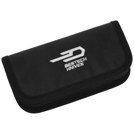 Bestech Spear Phisher Black Titanium/Dark Matter Gold Fat Carbon, Hand Rubbed Satin M390 by Todd Knife and Tool (BT2405D)