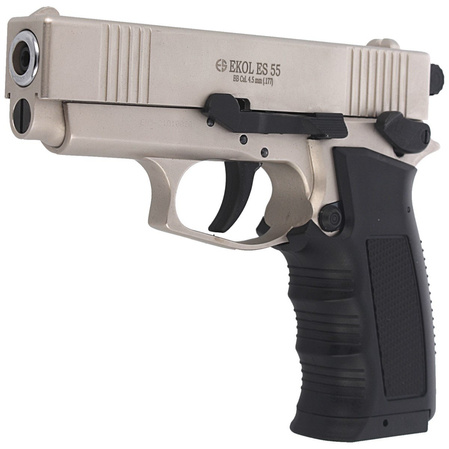 Zestaw pistolet wiatrówka Voltran Ekol ES 55 Satin 4.5 mm, 1400 BBs, 10 kapsuł, tarcze