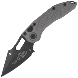 Microtech Stitch-A S/E Automatic Knife Natural Clear Aluminum, Black Apocalyptic M390 by Borka Blades and Tony Marfione (169-1APNC)
