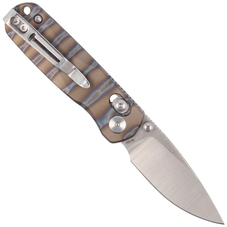 Nóż składany Bestechman Sprite Flamed Titanium, Stonewashed/Satin M390 (BMK21C)