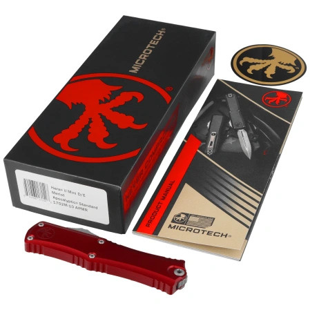 Nóż automatyczny OTF Microtech Hera II Mini D/E Merlot Aluminium, Apocalyptic M390MK by Tony and Sean Marfione (1702M-10APMR)