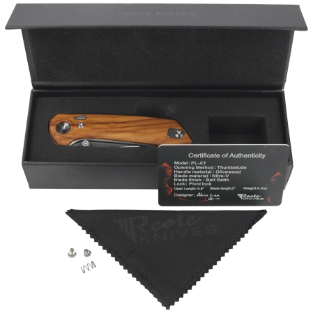 Reate PL-XT V2 Knife Olive Wood, Satin Nitro-V (PL-XT V2 OW SAT)