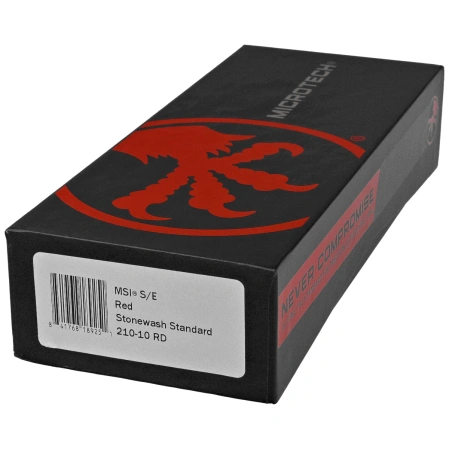 Nóż składany Microtech MSI S/E Red Slab Side Aluminium, Stonewashed M390MK by Tony Marfione (210-10RD)