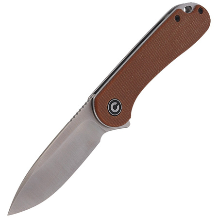 CIVIVI Knife Elementum Flipper Brown Micarta, Satin Finish (C907M)