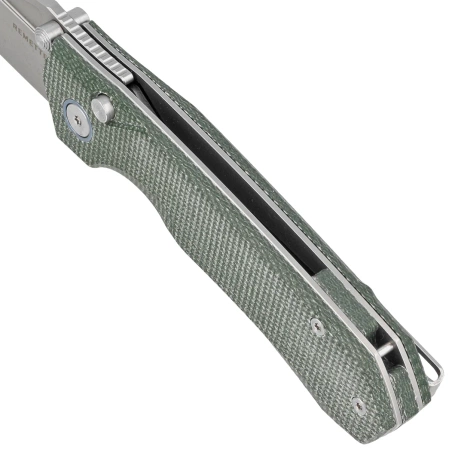 Nóż składany Remette Rhino MC319G Military Green Micarta, Stonewashed 14C28N
