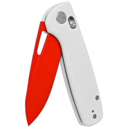 Nóż składany Kubey Bluff KU248B White G10, Red 14C28N by Garet Caronna