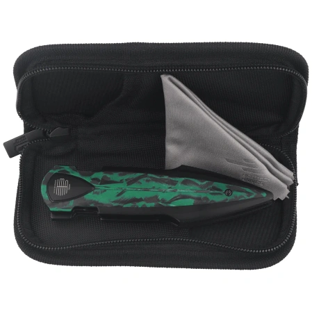 Bestech Ika Dagger Knife Black Titanium / GITD Marble Carbon Fiber, Black PVD M390 by Tashi Bharucha (BT2602D)