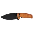 Sencut Sachse Guibourtia Wood, Black Stonewashed 9Cr18MoV knife (S21007-6)