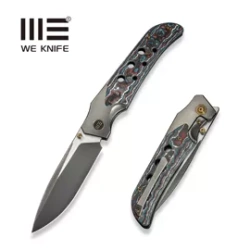 Nóż składany WE Knife WE-Guthrie Gray Titanium/Nebula Fat Carbon, Polished Gray/Satin CPM 20CV by Jason Guthrie (WE23072B-3)