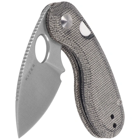 Kizer Microbe Knife Black Norplex UltreX Micarta, Satin 14C28N by Maksim Epifantsev (V2742A2)
