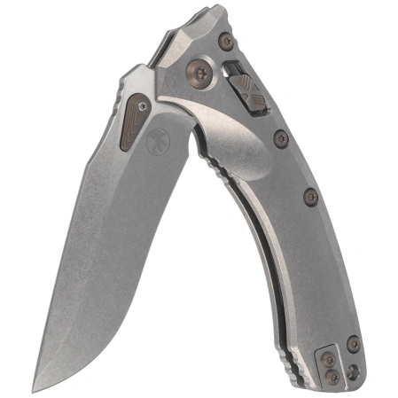 Nóż składany Microtech Amphibian Ram-Lok S/E Marfione Select Slab Side Titanium, Flamed HW, Stonewashed M390MK by Tony Marfione (137RL-10MS4)