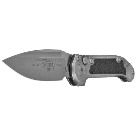 Microtech LUDT Gen III S/E Automatic Knife Weathered Metal Aluminum, Apocalyptic M390MK by Tony Marfione (1135-10APWME)