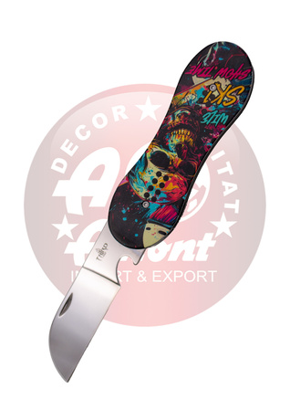 Nóż składany Third Decor Habitat N119D Snowboard Double-Sided 3D Skull Print Aluminium, Mirror 420 (TH-N119D)