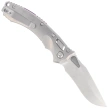 Microtech Amphibian Mini Ram-Lok S/E Knife Gray Slab Side Titanium, Purple Bksp, Stonewashed M390MK by Tony Marfione (137MRL-10MS3)