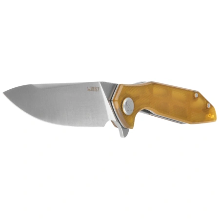 Kubey Nova KU117N Knife, Yellow Ultem, Satin 14C28N