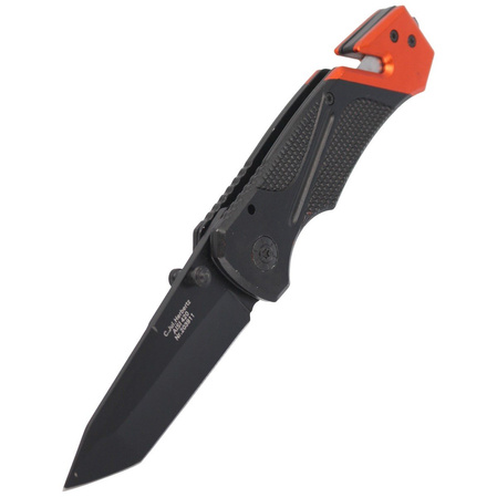 Herbertz CJH Rescue Knife Black/Red Aluminum, Epoxy Coated 420 (203911)