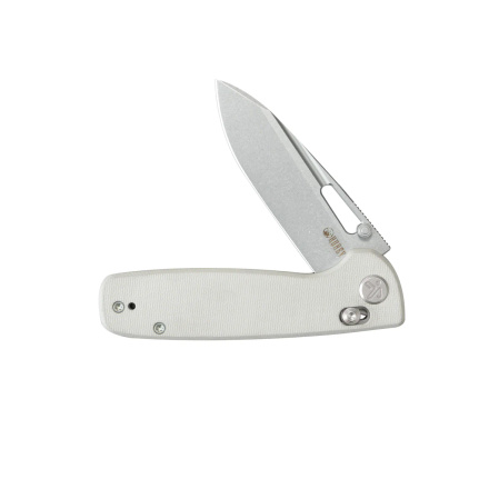 Kubey Bluff KU248G Knife White G10, Sandblasted 14C28N by Garet Caronna