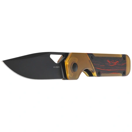 Nóż składany Kizer Mini Militaw Damascus G10 / PEI, Black PVD Nitro-V by Jonathan Styles (V3634SA1)