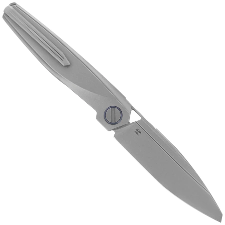 Rike Knife RK-Baidi-T-P/GCF Gray Titanium / Green Carbon Fiber, Bead Blasted M390