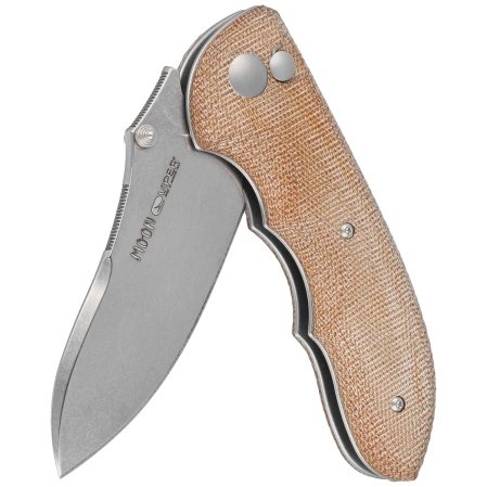 Viper Moon Natural Canvas Micarta, Stonewashed MagnaCut by Fabrizio Silvestrelli Knife (V6010CN)