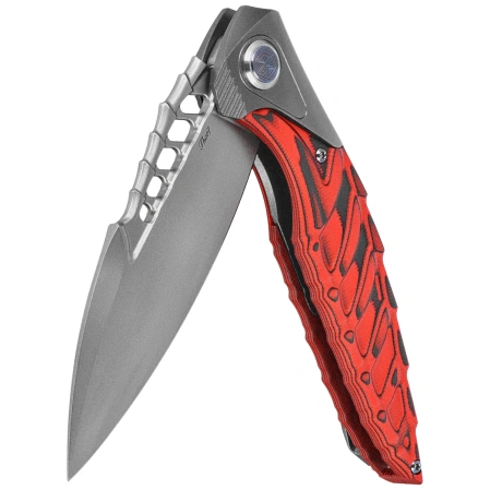 Rike Knife Thor 7 Titanium / Red-Black G10, Satin 154CM (RK-THOR7-BR)
