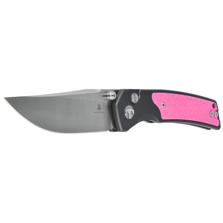 Nóż składany Bestechman Icebreaker Grey Aluminium / Pink G10, Satin D2 (BMK16B)