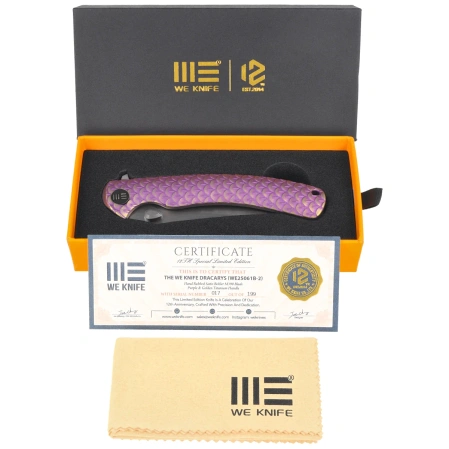 WeKnife Dracarys LE No 017/199 Purple / Golden Titanium, Hand Rubbed Satin M390 (WE25061B-2)