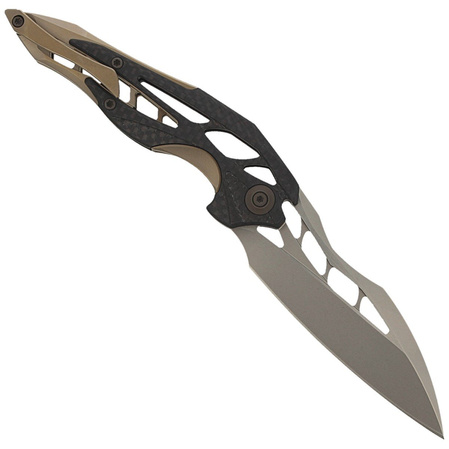 Nóż składany WE Knife Arrakis Champagne Ti / CF, Satin M390 by Elijah Isham (906CF-A MYSTERY BOX)