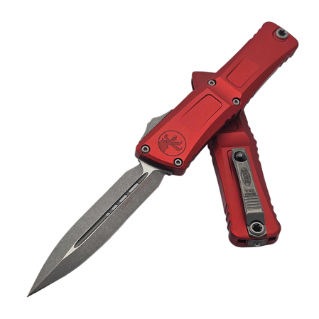Microtech Combat Troodon Gen III D/E OTF Knife Red Aluminium, Apocalyptic M390MK by Tony Marfione (1142-10APRD)