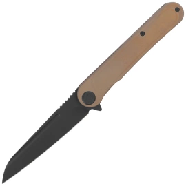 KB Kubey Dandy Knife, Gold Titanium, Blackwashed CPM S90V by Maksym Tkachuk (KB247E)