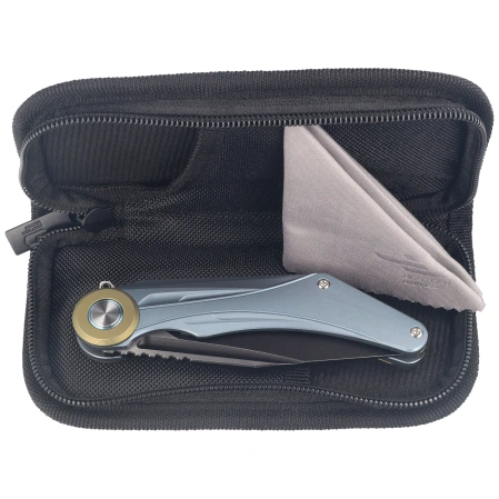 Bestech Seraph Knife Blue Titanium, Black Stonewashed / Satin M390 by Kombou (BT2403D)