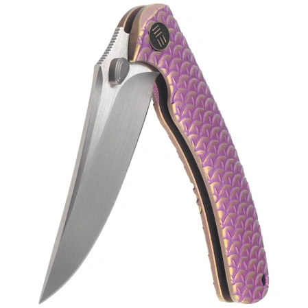 Nóż składany WeKnife Dracarys LE No ???/199 Purple / Golden Titanium, Hand Rubbed Satin M390 (WE25061B-2)