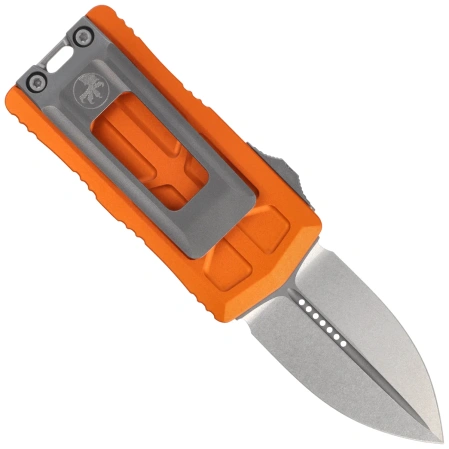 Microtech Exocet II D/E OTF Knife Orange Aluminum, Stonewashed M390MK by Tony Marfione (1157-10OR)