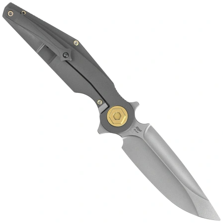 Rike Knife Viper 3 Dark Gray Titanium, Beadblasted M398 by Richard Wu (RK-Viper 3-DG)