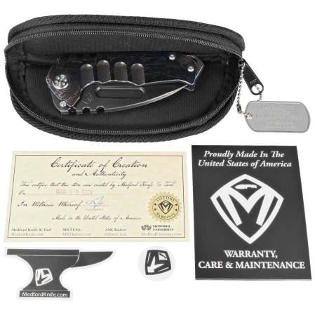 Nóż składany Medford Praetorian Genesis T Tanto Flamed Titanium, Std HW/Clip, Black DLC S45VN by Greg Medford (MK0294PT-03A2-TSCS-BN)