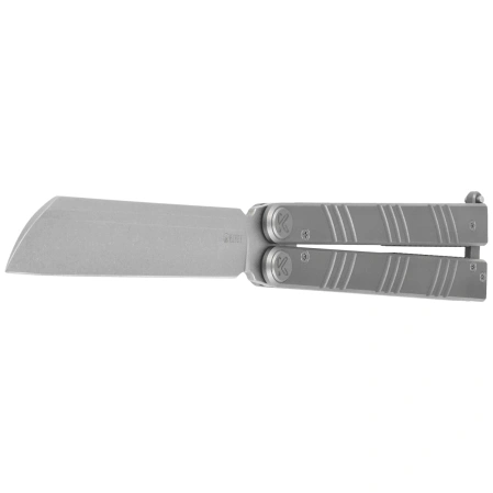 Nóż motylkowy Kubey Ballistic Grey Titanium, Beadblasted 14C28N by Mark Perez (KU297A)