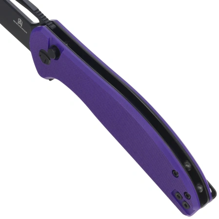 Nóż składany Bestechman Whalefin Purple G10, Black PVD D2 (BMK18F)