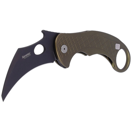 LionSteel L.E.One Knife Green Aluminum, Chemical Black MagnaCut by Emerson Design (LE1 A GB)