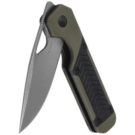 Nóż składany Kizer Mini Militaw Black-Green G10, Satin Nitro-V by Jonathan Styles (V3634SA6)