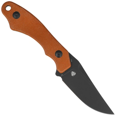 Kubey TLB II Knife Brown Micarta, Black Stonewashed 14C28N by Alessandra De Santis (KU468D)